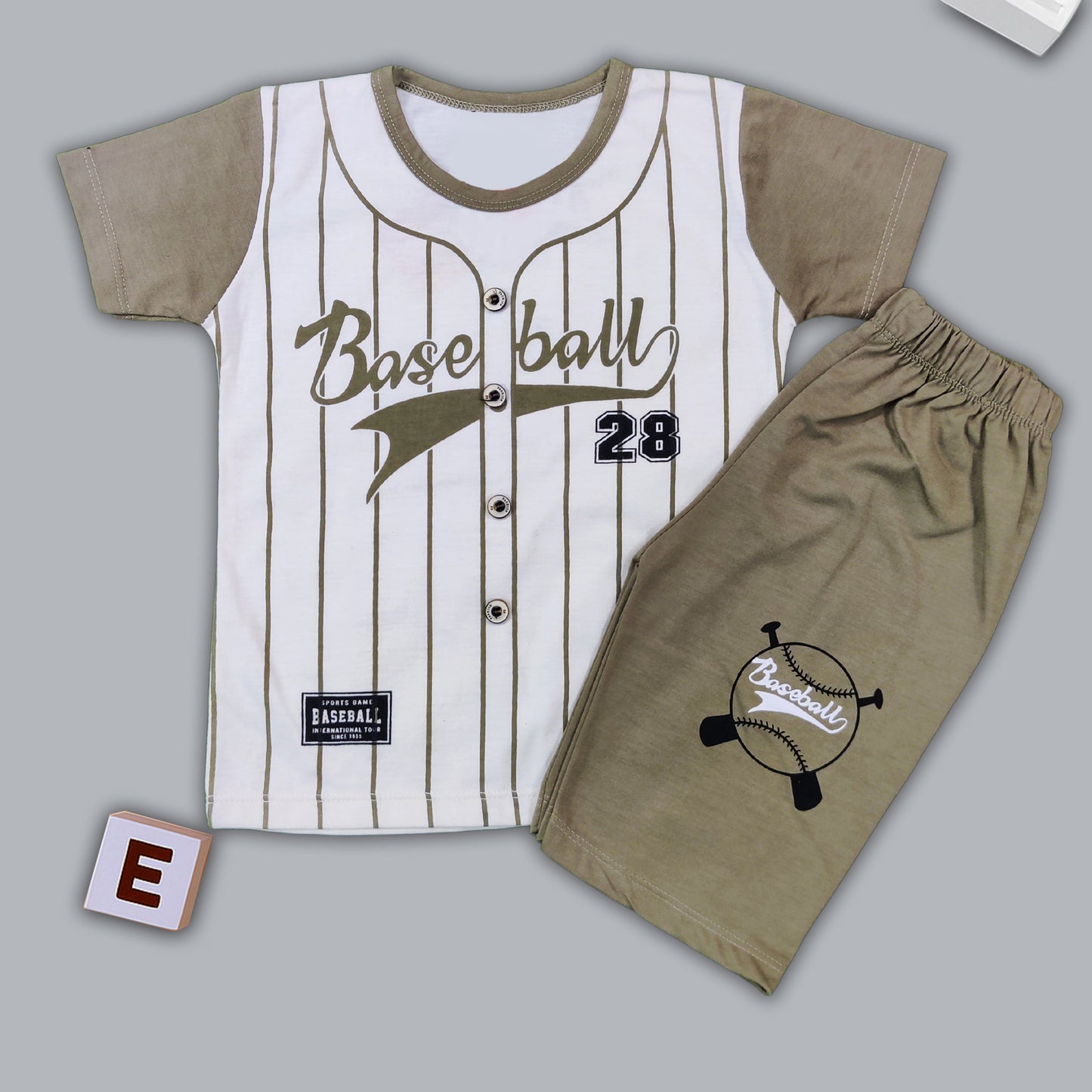 Baseball Cotton Co-ord Set for Boys