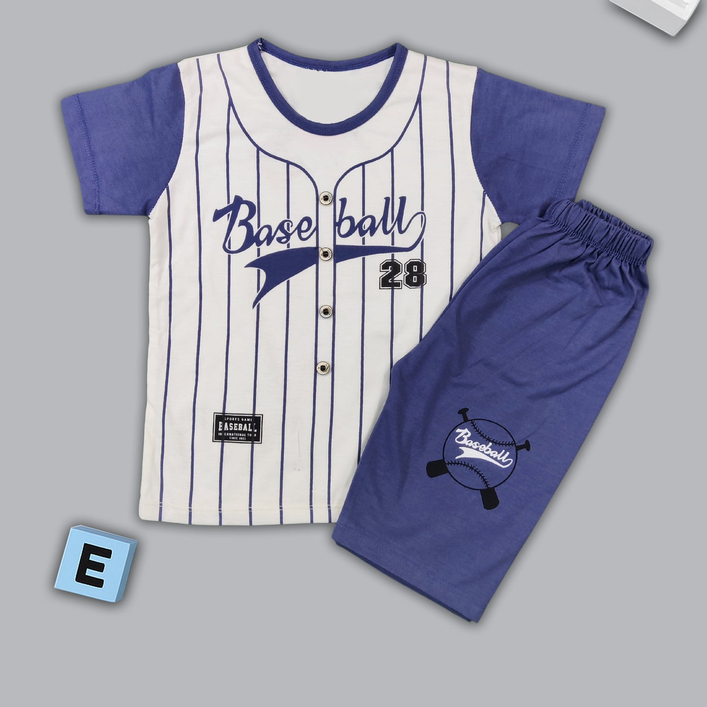Baseball Cotton Co-ord Set for Boys