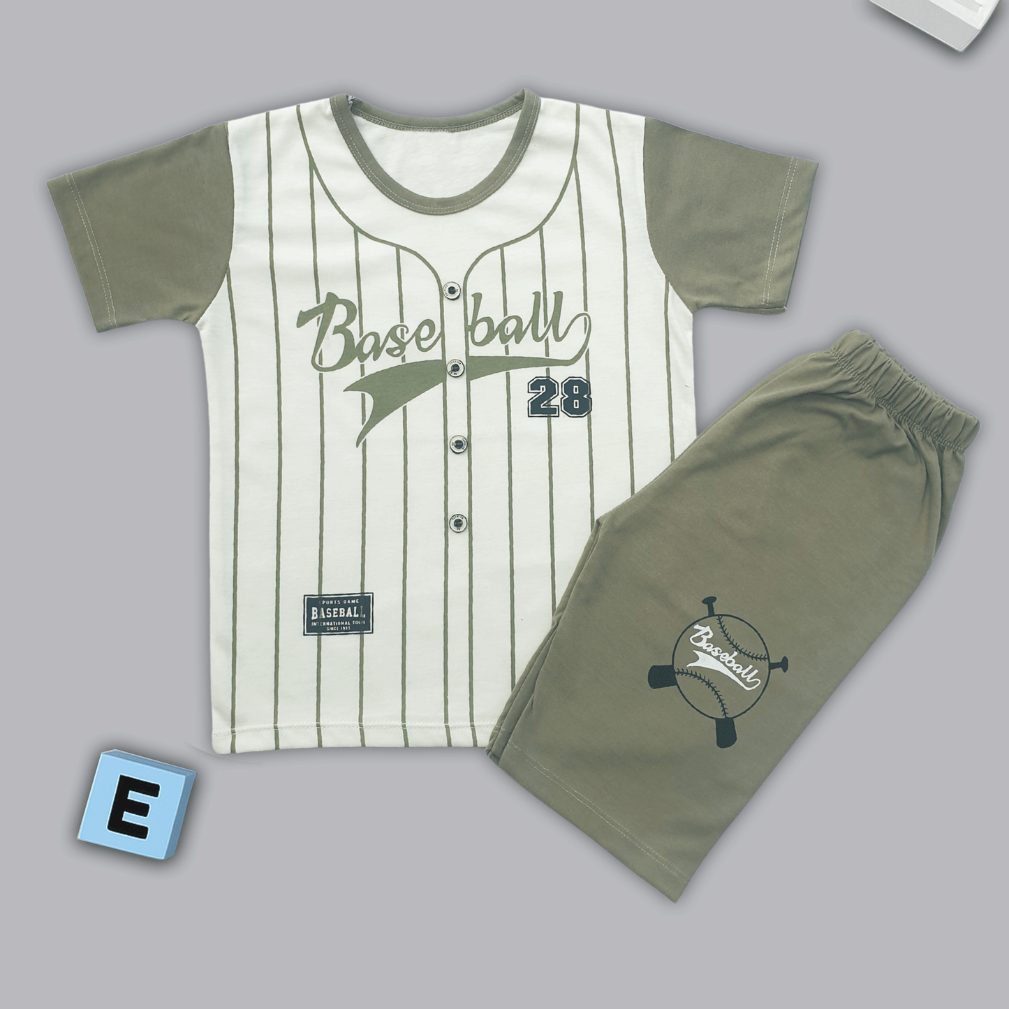 Baseball Cotton Co-ord Set for Boys