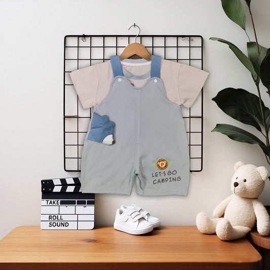 Let's Go Camping Baby Dungaree Romper